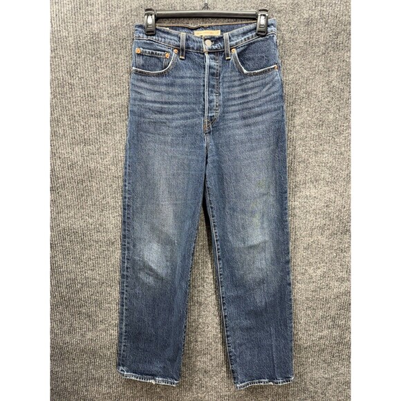 Levi's Denim - Levis Ribcage Straight Ankle Jeans Womens 27x29 Blue Button Fly High Rise Denim